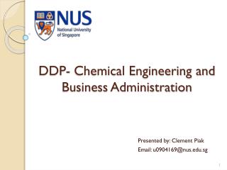 DDP- Chemical Engineering and Business Administration