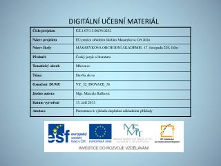 DIGITÁLNÍ UČEBNÍ MATERIÁL