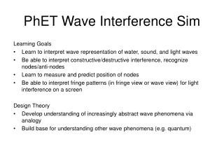 PhET Wave Interference Sim