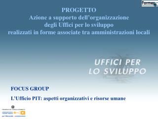 FOCUS GROUP L’Ufficio PIT: aspetti organizzativi e risorse umane