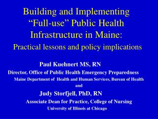Paul Kuehnert MS, RN Director, Office of Public Health Emergency Preparedness
