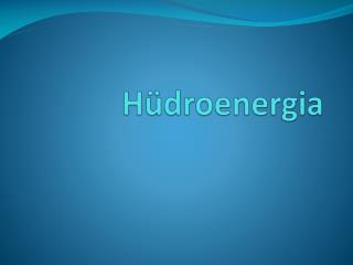 Hüdroenergia