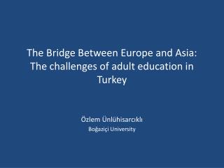 The Bridge Between Europe and Asia: The challenges of adult education in Turkey