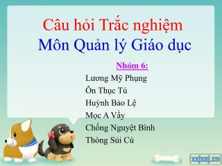 Câu hỏi Trắc nghiệm Môn Quản lý Giáo dục