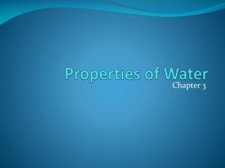 Properties of Water