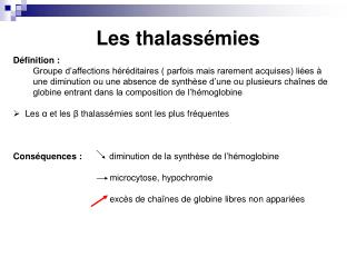 Les thalassémies