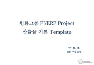 평화그룹 PI/ERP Project 산출물 기본 Template