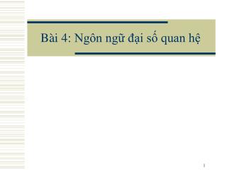 Bài 4: Ngôn ngữ đại số quan hệ