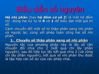 Biểu diễn số nguyên