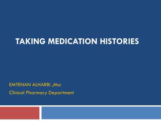 Taking Medication Histories
