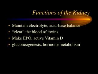 Functions of the Kidney