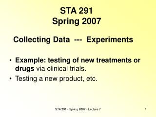 STA 291 Spring 2007