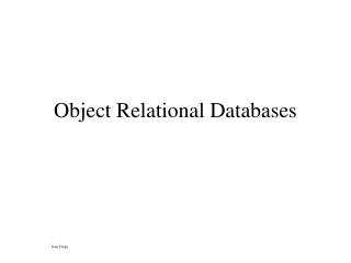 Object Relational Databases