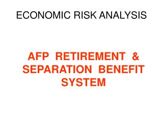 ECONOMIC RISK ANALYSIS