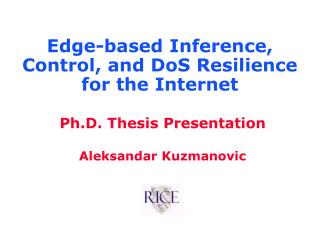 Edge-based Inference, Control, and DoS Resilience for the Internet