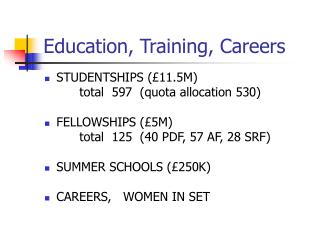 Education, Training, Careers