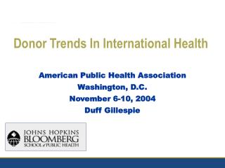 Donor Trends In International Health