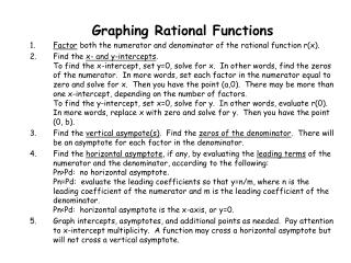 Graphing Rational Functions