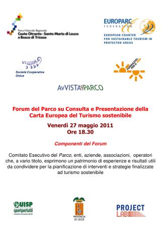Forum del Parco su Consulta e Presentazione della Carta Europea del Turismo sostenibile