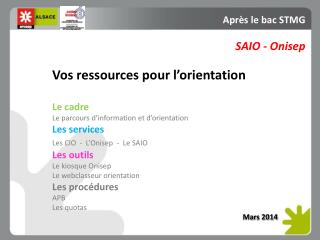 Vos ressources pour l’orientation Le cadre Le parcours d’information et d’orientation Les services