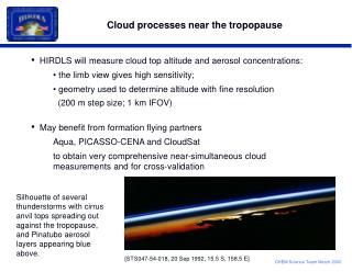 Cloud processes near the tropopause