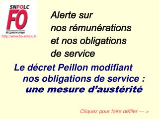 Alerte sur nos rémunérations et nos obligations 	de service