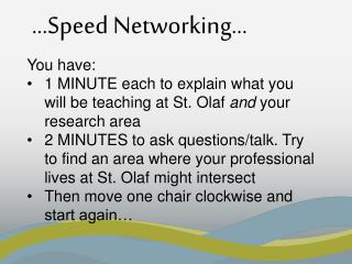 …Speed Networking…