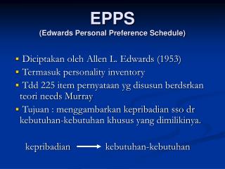 EPPS (Edwards Personal Preference Schedule)