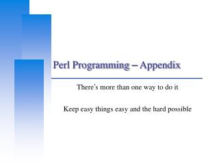 Perl Programming – Appendix