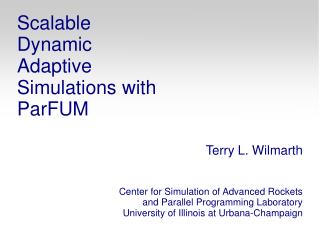 Scalable Dynamic Adaptive Simulations with ParFUM