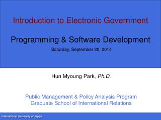 Hun Myoung Park, Ph.D.