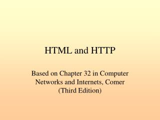 HTML and HTTP