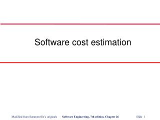 Software cost estimation