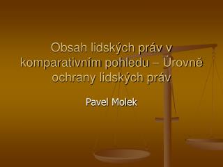 Obsah lidských práv v komparativním pohledu – Úrovně ochrany lidských práv