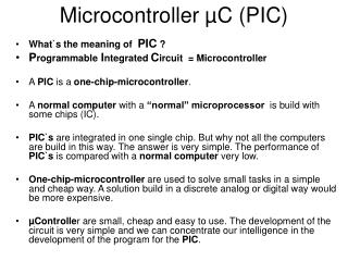 Microcontroller µC (PIC)