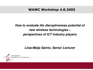WAWC Workshop 4.8.2005