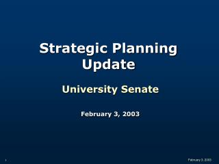 Strategic Planning Update