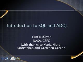 Introduction to SQL and ADQL