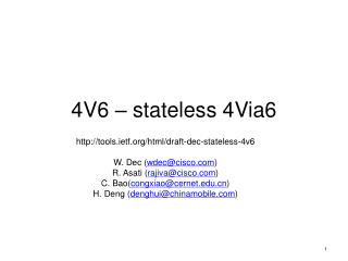 4V6 – stateless 4Via6