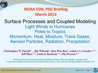 NOAA ESRL PSD Briefing March 2013