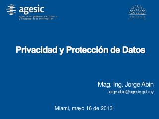 Privacidad y Protección de Datos