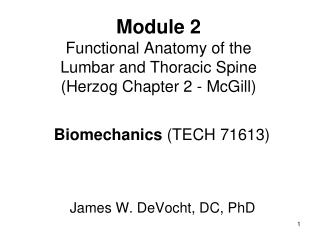 James W. DeVocht, DC, PhD