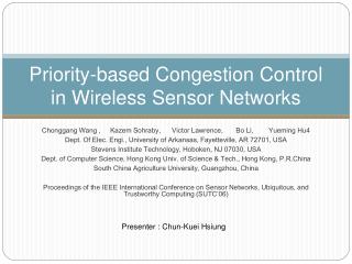 Priority-based Congestion Control in Wireless Sensor Networks