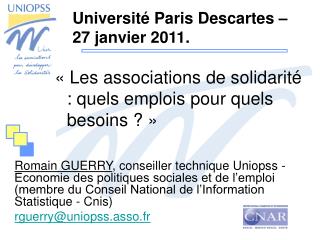 « Les associations de solidarité : quels emplois pour quels besoins ? »