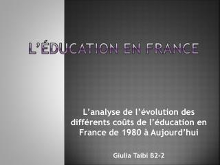 L’éducation en France