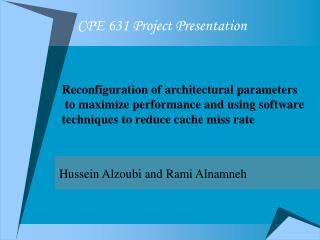 CPE 631 Project Presentation