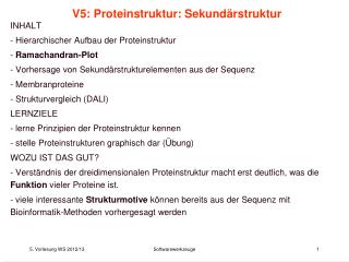 V5: Proteinstruktur: Sekundärstruktur