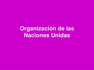 Organización de las Naciones Unidas