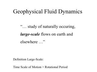 Geophysical Fluid Dynamics