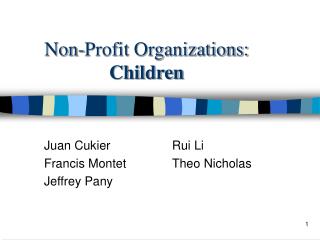 Non-Profit Organizations: Children